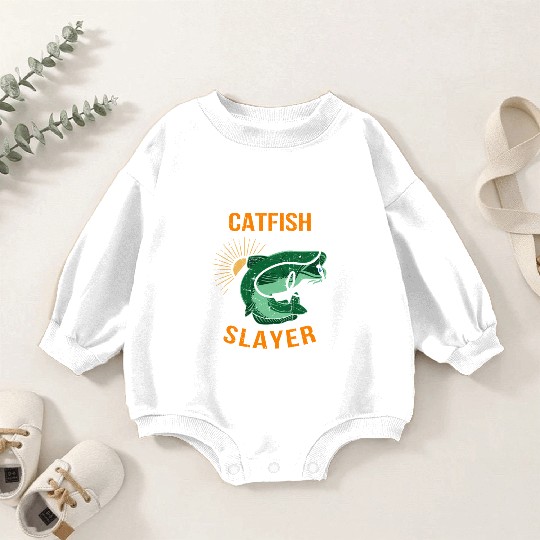 Catfish Slayer - Wels Catfish Hunter Baby Romper Sweatshirts