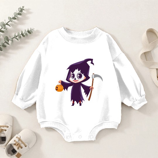 Halloween Trick or Treat with Cartoon Character Baby Romper Sweatshirts