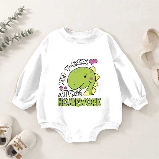Tyrannosaurus Back to School TRex for Kids TRex At Baby Romper Sweatshirts