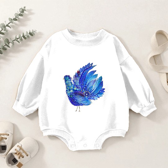 Dove of Peace. Petrykivka Painting. UA FOLK ART Baby Romper Sweatshirts