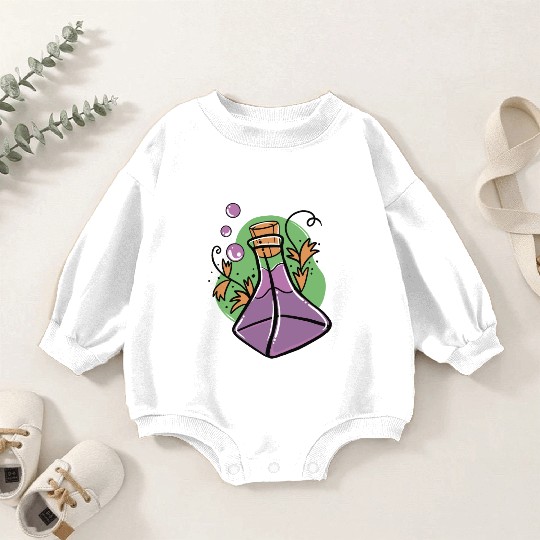 A glass of purple poison with Fall leaves Baby Romper Sweatshirts