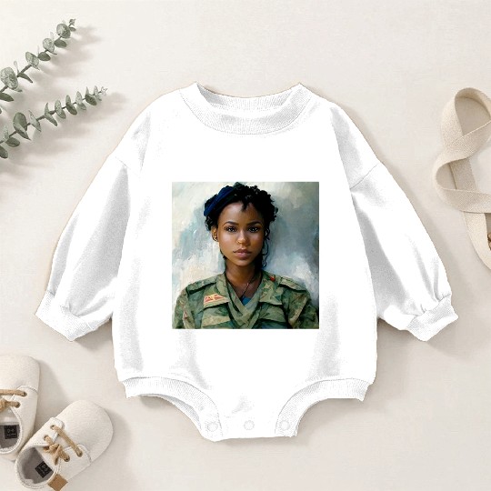 Beautiful US army combat medic painting Baby Romper Sweatshirts