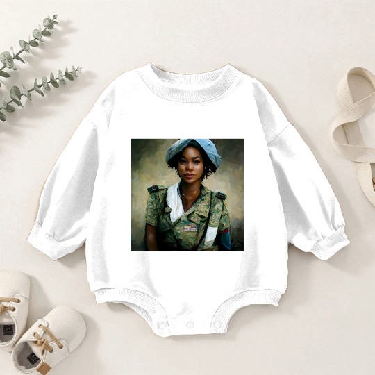 Beautiful US army combat medic painting Baby Romper Sweatshirts