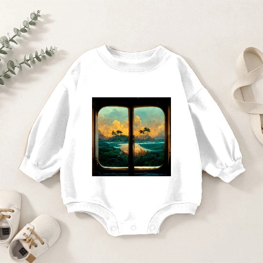 Paradise island painting Baby Romper Sweatshirts