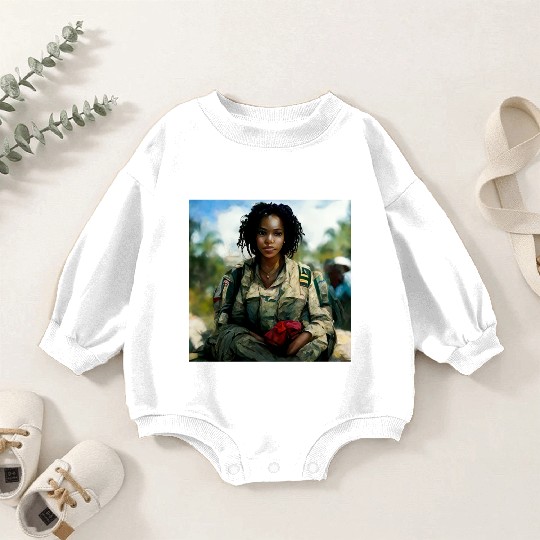 Beautiful US army combat medic painting Baby Romper Sweatshirts