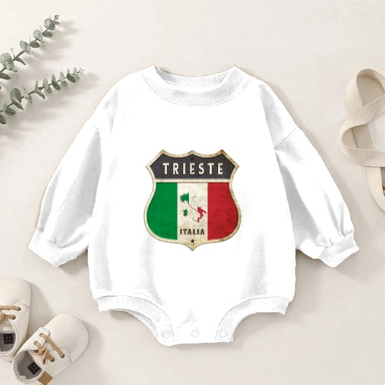 Trieste Italy coat of arms flags design Baby Romper Sweatshirts