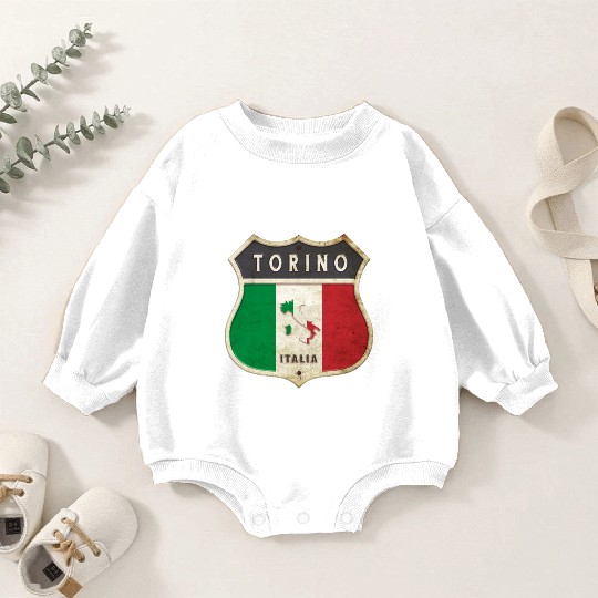 Turin Italy coat of arms flags design Baby Romper Sweatshirts