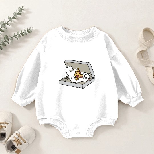Persian Cat Pizza Lover Baby Romper Sweatshirts
