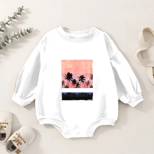 Bahamas Caribbean Vacation Souvenir Palm Tree Baby Romper Sweatshirts