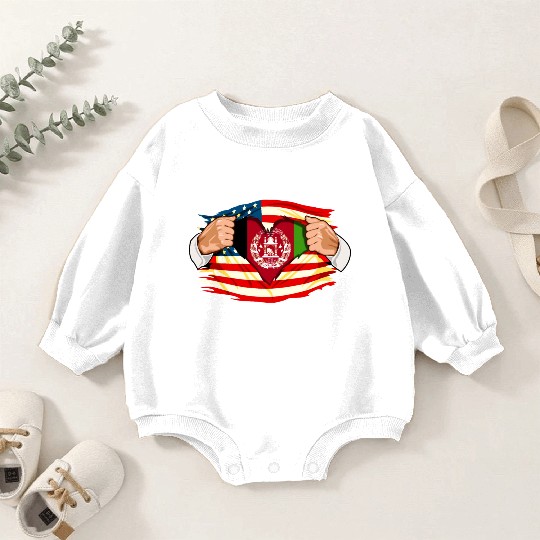 Afghanistan Who Live in America Afghani Flag Baby Romper Sweatshirts