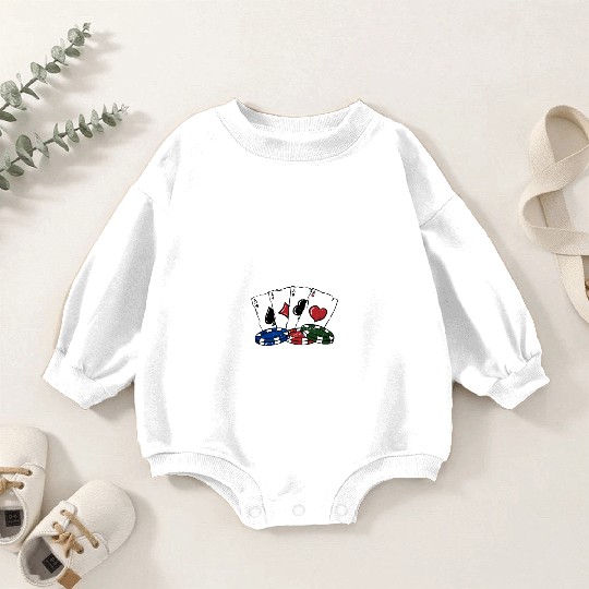 First I Poker then I Poke Her Poker Player Couples Baby Romper Sweatshirts