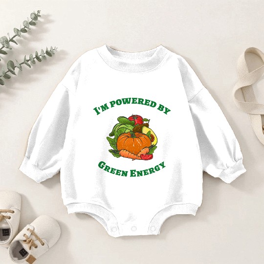 I am powered by green energy Baby Romper Sweatshirts