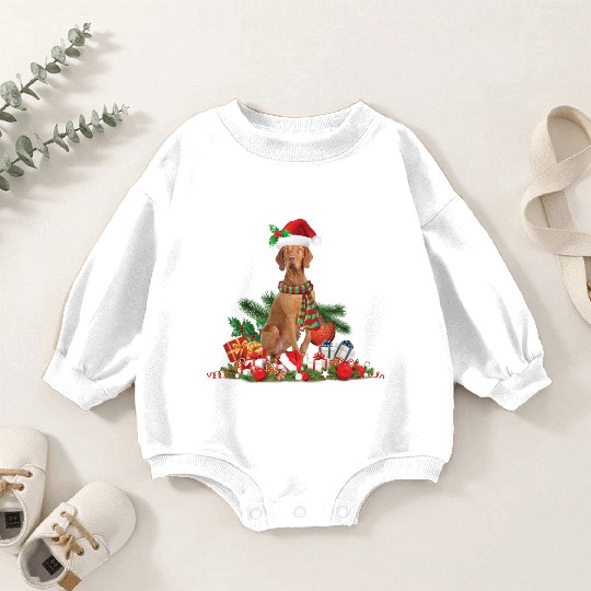 Christmas Hungarian Vizsla Dog Baby Romper Sweatshirts