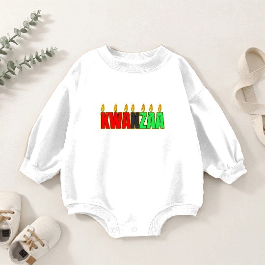Afro American Candle Kinara Kwanzaa Baby Romper Sweatshirts
