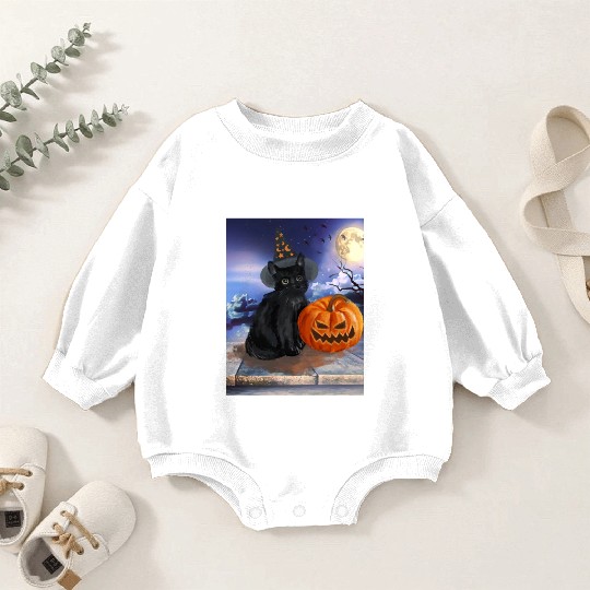 Halloween Cat Baby Romper Sweatshirts