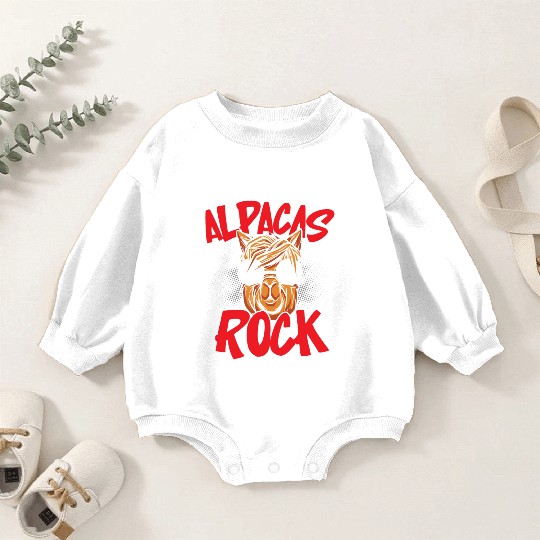 Alpacas Rock Llama Alpaca Whisperer Farm Animal Baby Romper Sweatshirts