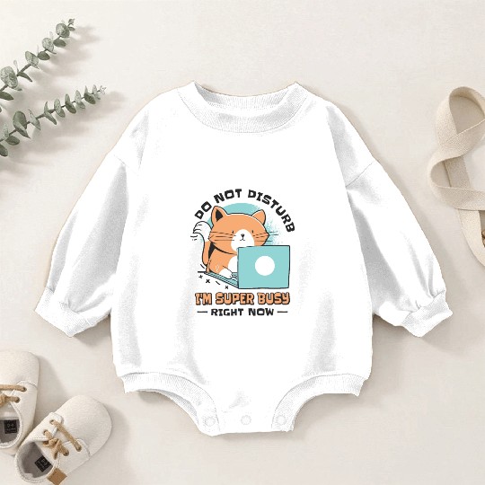 Working Busy Cat Employee Cat Owner Worker Baby Romper Sweatshirts