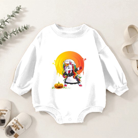 Halloween Unicorn Pony Magical Fantasy Dabbing Baby Romper Sweatshirts
