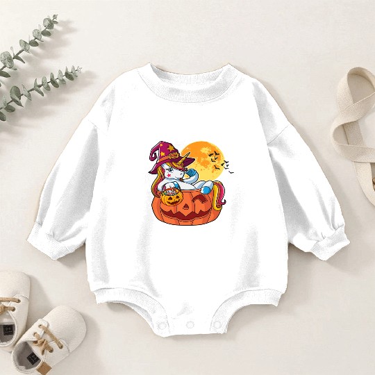 Halloween Unicorn Pony Trick Or Treat Halloween Baby Romper Sweatshirts
