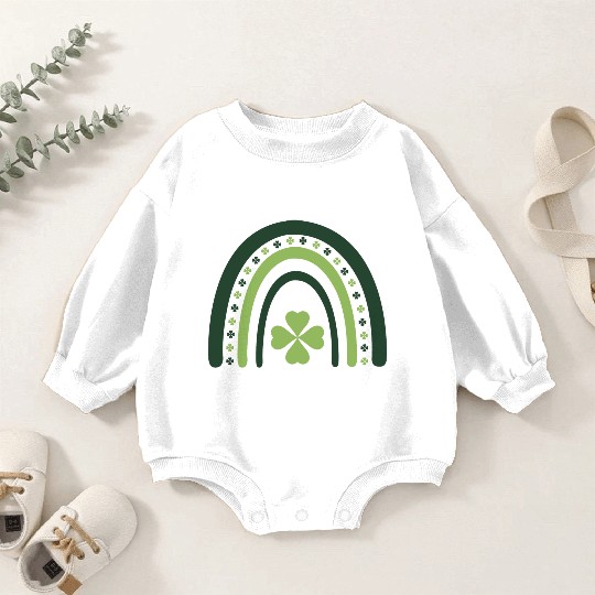 Clover Charm Boho Rainbow Baby Romper Sweatshirts