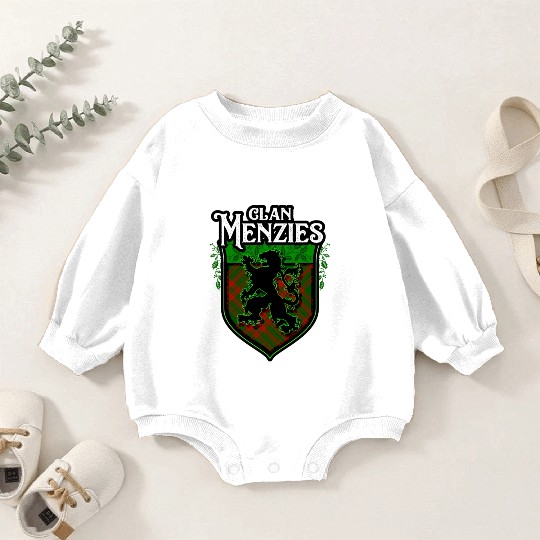Clan Menzies Scottish Tartan Rampant Lion Celtic Baby Romper Sweatshirts