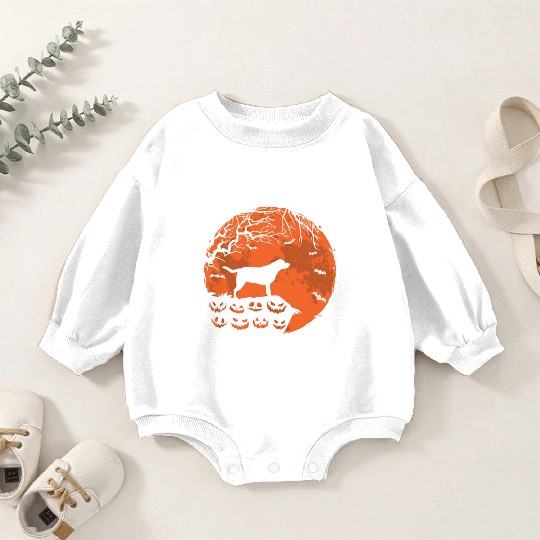 Labrador Retriever And Moon Halloween Dog Lover Baby Romper Sweatshirts