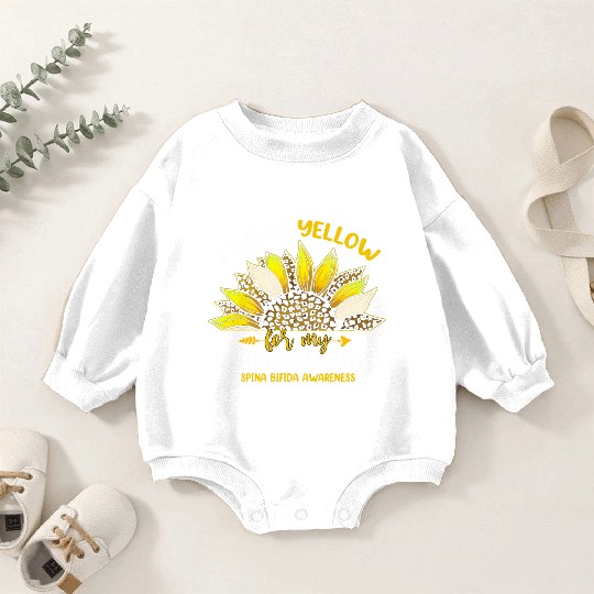 I Wear Yellow For My Granddaughter Spina Bifida Baby Romper Sweatshirts