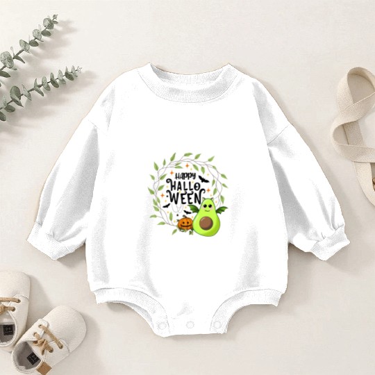 Bat Avocado - Happy Halloween Baby Romper Sweatshirts