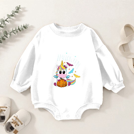 Bat Unicorn - Happy Halloween Baby Romper Sweatshirts