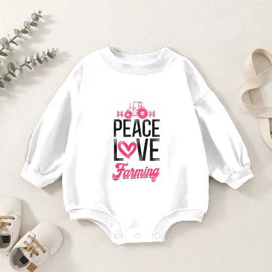 Farming Farmer Girl Tractor Baby Romper Sweatshirts