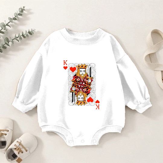 King of Hearts Blackjack Cards Poker 21 K Couple M Baby Romper Sweatshirts