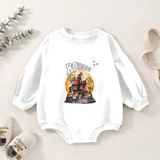 booooooooooo halloween town Baby Romper Sweatshirts