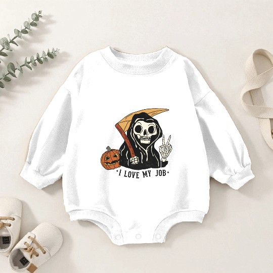 I Love my job grim reaper Baby Romper Sweatshirts