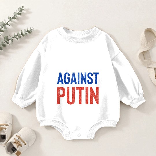 Russian against Putin russia flag grunge Baby Romper Sweatshirts