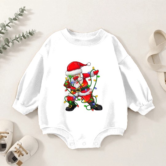 Dabbing Santa Baby Romper Sweatshirts for Boys Girls Christmas Tree