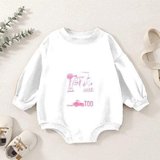 Farming Farmer Girl Tractor Baby Romper Sweatshirts