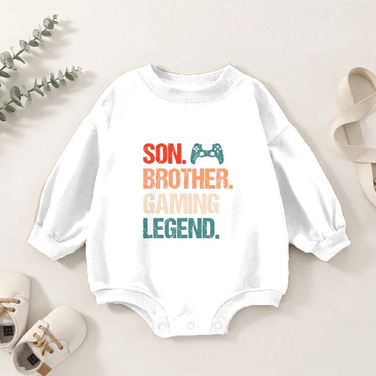 Son brother gaming legend gamer gift boy Baby Romper Sweatshirts