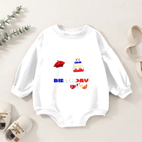 France Birthday Cake Happy Birthday To Me Baby Romper Sweatshirts