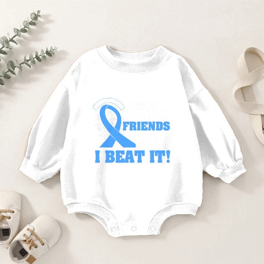 Family Faith I Beat It Prostate Cancer Awareness Baby Romper Sweatshirts