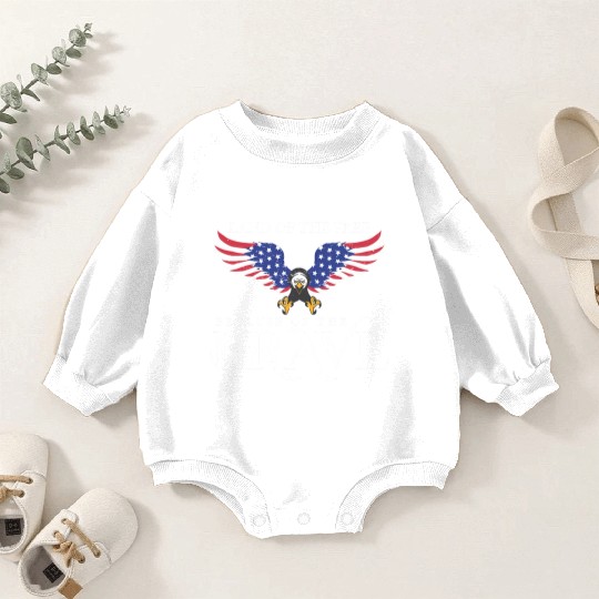 Land Of The Free Because Of The Brave Patriot USA Baby Romper Sweatshirts
