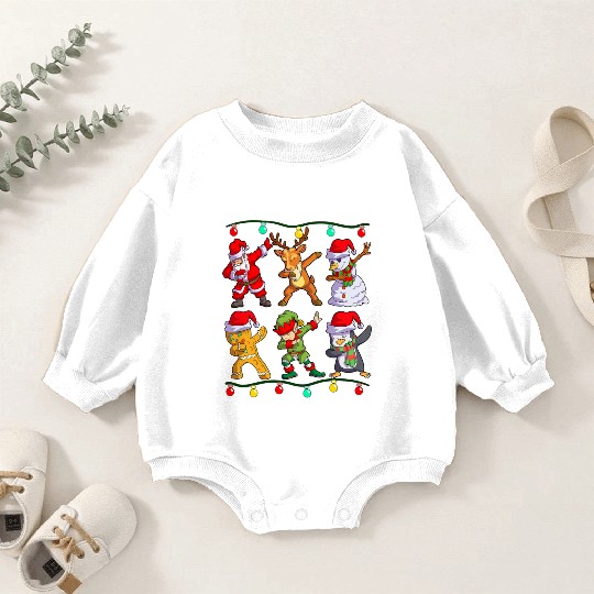 Christmas Kids Boys Men Dabbing Santa Elf Deer Baby Romper Sweatshirts