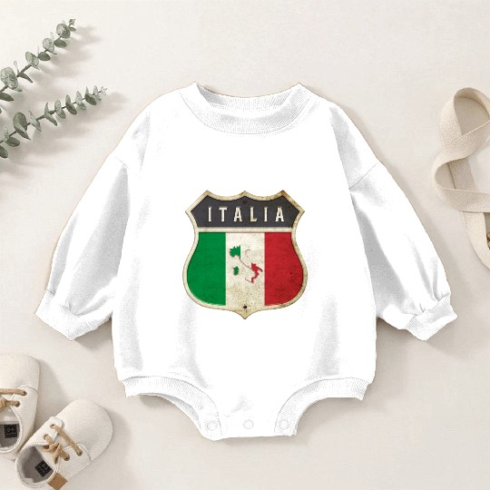 Italy coat of arms flags design Baby Romper Sweatshirts