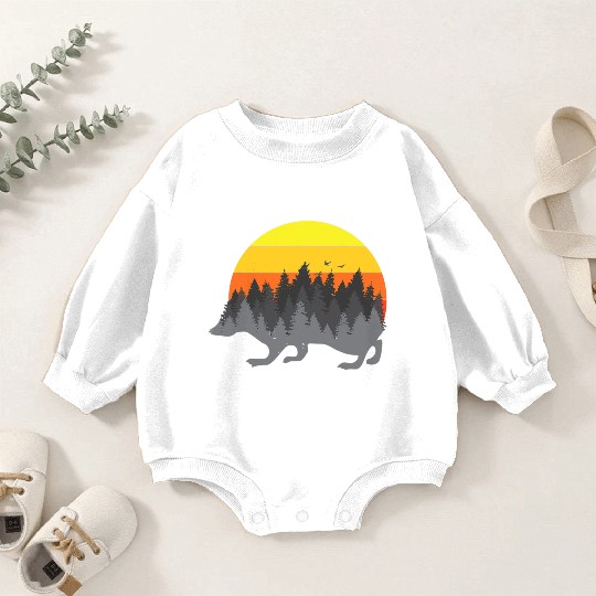 Nature Sunset Hedgehog Baby Romper Sweatshirts