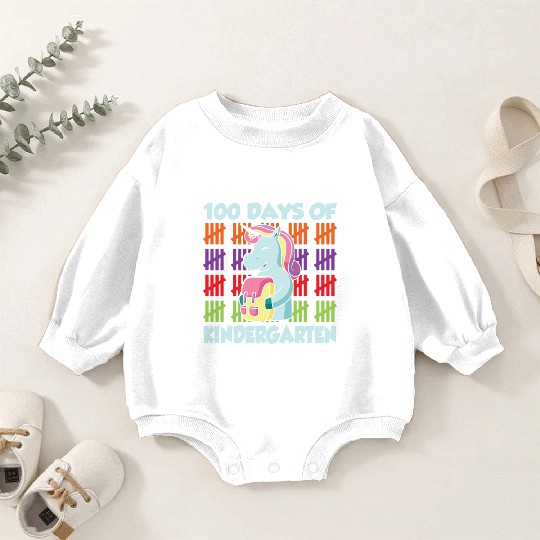 100 Days Of Kindergarten Team Cute Sweet Sayings Baby Romper Sweatshirts