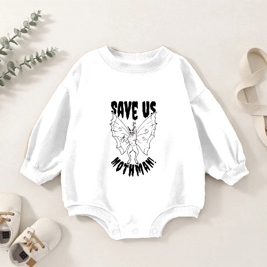 Halloween Mothman Mythical Line Art Beast Monster Baby Romper Sweatshirts