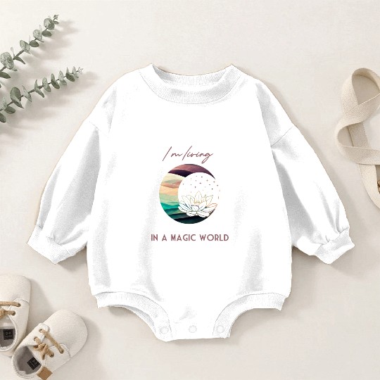Magic Spiritual Desert Moon Water Lily Baby Romper Sweatshirts