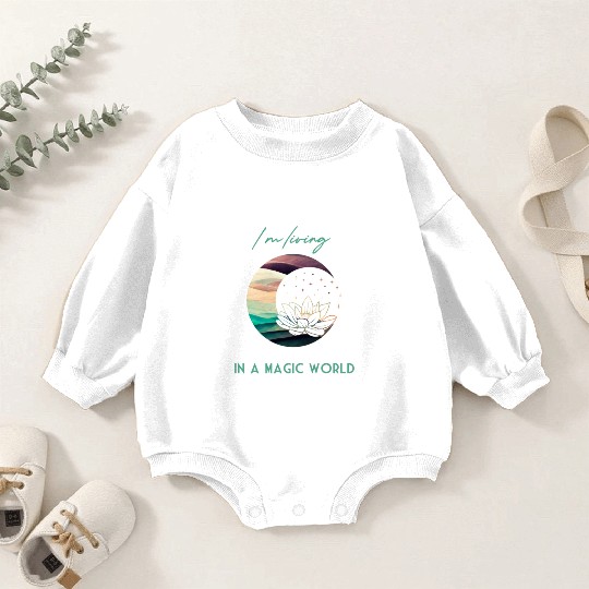 Magic Spiritual Desert Moon Water Lily Baby Romper Sweatshirts