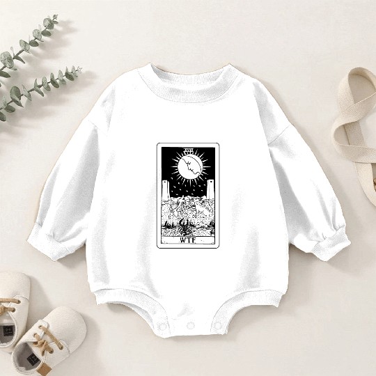 WTF - The Moon Tarot Card Baby Romper Sweatshirts