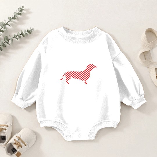 Christmas Dog Peppermint Bark Dachshund Funny Baby Romper Sweatshirts