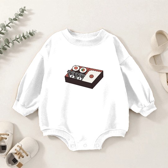 Sushi Bento Box Schnauzer Baby Romper Sweatshirts